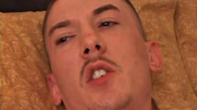 Richard Azina strokes his cock slow and hard on camera