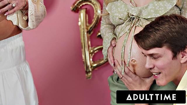 ADULT TIME - Horny Pregnant Besties Rylee Blake & T-Girl Aubrey Kate in
