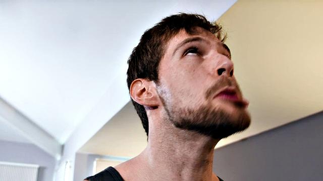 Ripped jock bareback rides for cum in his asshole