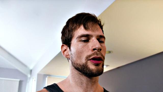 Ripped jock bareback rides for cum in his asshole