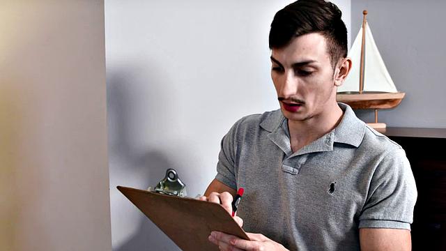 Ripped jock bareback rides for cum in his asshole