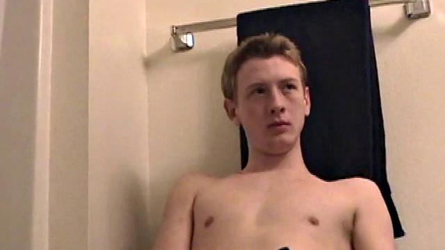 Sitting on the toilet, shirtless Corbin works his cock inside his pants. Then he tugs down his jeans and boxers before he's fully hard, which gives us the pleasure of watching him lube up and grow a stiffy.