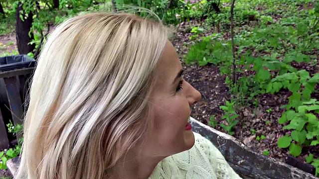 Blonde Fucks Outdoors