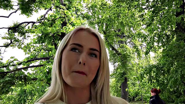 Blonde Fucks Outdoors