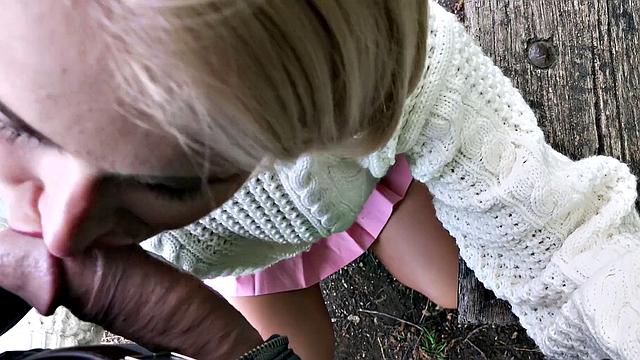 Blonde Fucks Outdoors
