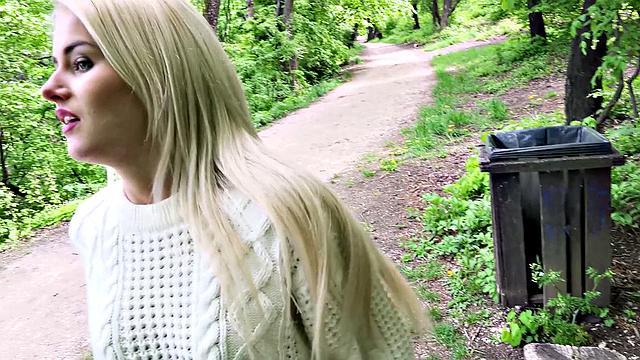 Blonde Fucks Outdoors