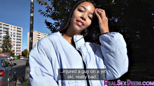 Латиноса подрабатывает сексом, а хрен ей в помощь - наткнулась на любителя острых ощущений за деньги с первого раза, ну не дура же!