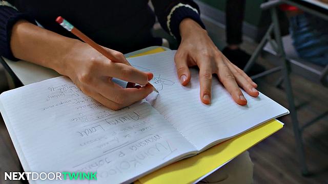 Cute Twinks Have a Fuck Fest with Tatted Teacher - NextDoorTwink