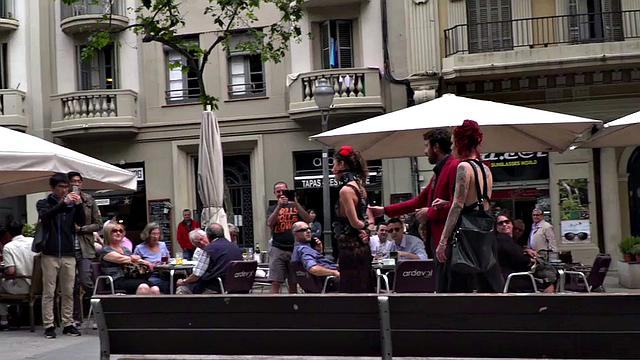 Redhead domina n lord showing their naked babe sub in public