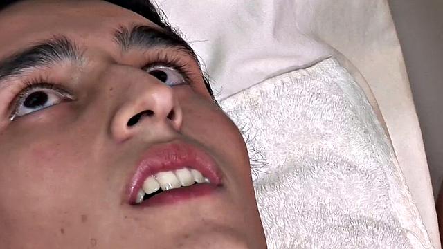 Slim Latino fingered and rimmed by for cum in mouth