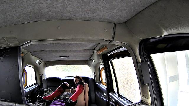 Watch this hot chick in high heels take a taxi and get her ass drilled from behind