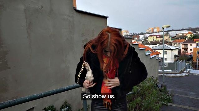 Pulled ginger babe fucked in POV