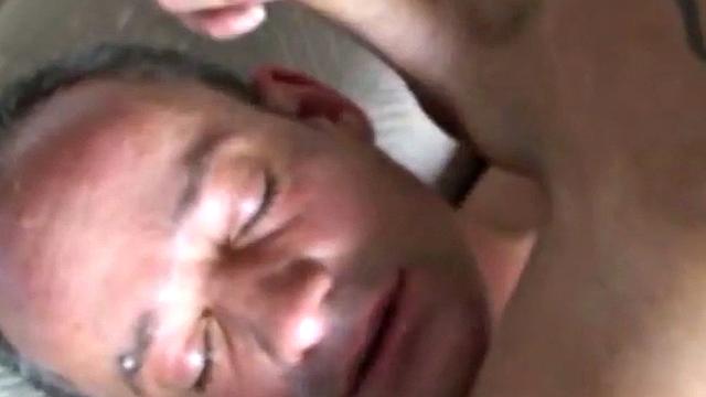 Facial German gay fucked by inked stud at home