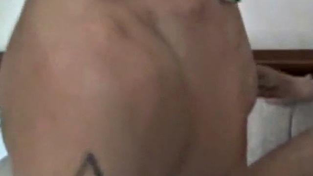 Facial German gay fucked by inked stud at home