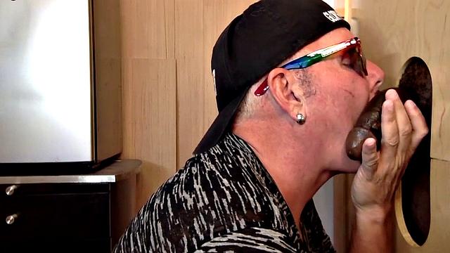 Gloryhole mature sucks BBC before getting bred from behind