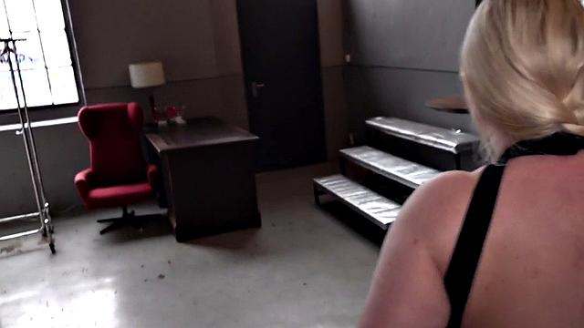 Picked up euro giving titjob during bendover sex