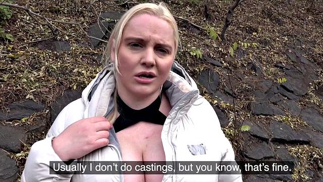 Picked up euro giving titjob during bendover sex