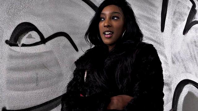 Watch this hot ebony babe bounce her perfect booty while getting pounded from behind in public park