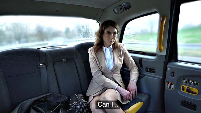 Taxi mature in stockings gets fucked in closeup