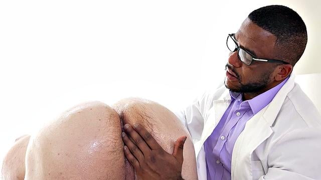 Nasty black gives anal inspection