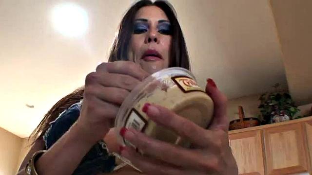 Gorgeous busty POV slut sucks dick