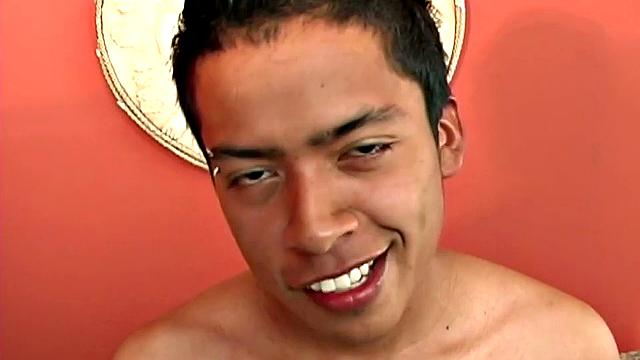 We join Latin boy Fabiano parked on the couch and ready to jerk off. It isn't long before he's stripped naked and fingering his little ass. The added stimulation soon has him boned up and ready to get himself off.