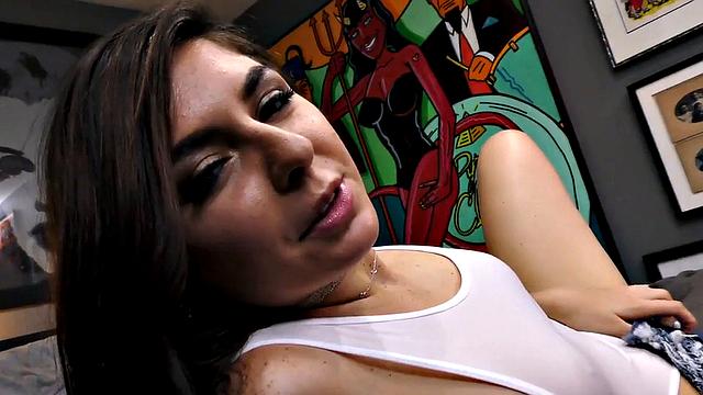 Cocksucking cutie pleases cock in POV