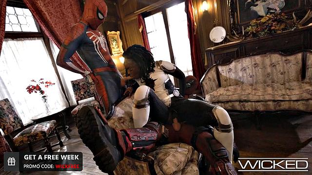 Wicked - Best Of SpideyPool Scenes - Keep Watching For THE HOTTEST THREESOME EVER