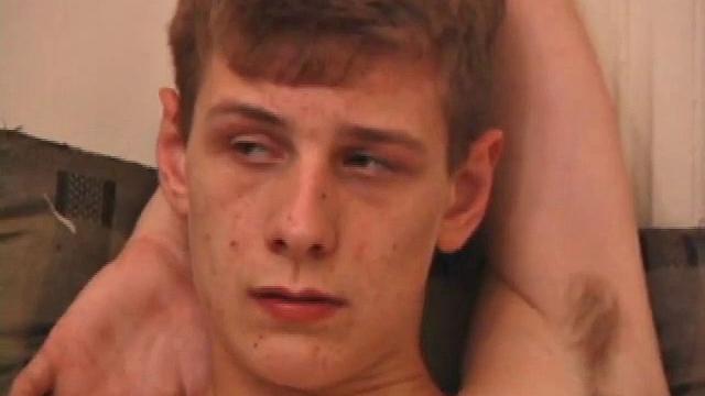 Straight guy Skylerr is horny and wants to beat off to a porn video. He works himself through his pants, and then pulls out his huge dick.