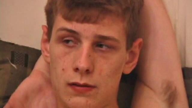 Straight guy Skylerr is horny and wants to beat off to a porn video. He works himself through his pants, and then pulls out his huge dick.