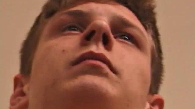 Straight guy Skylerr is horny and wants to beat off to a porn video. He works himself through his pants, and then pulls out his huge dick.