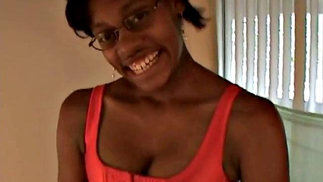 Hot ebony teen fucked after sucking cock