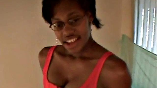 Hot ebony teen fucked after sucking cock