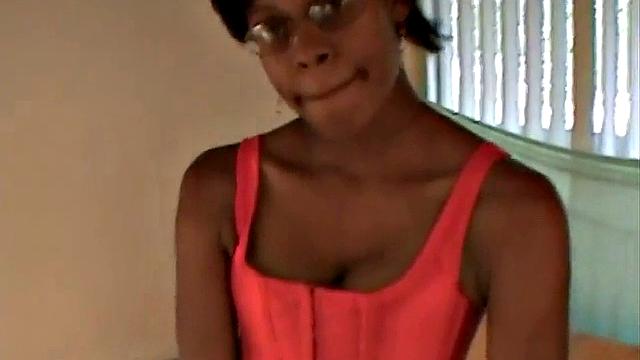 Hot ebony teen fucked after sucking cock