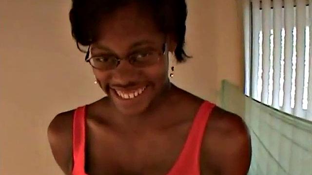 Hot ebony teen fucked after sucking cock