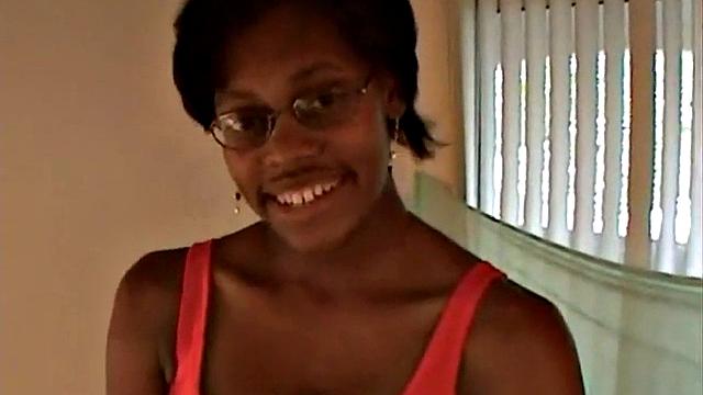 Hot ebony teen fucked after sucking cock