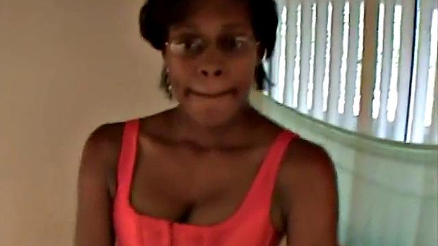 Hot ebony teen fucked after sucking cock