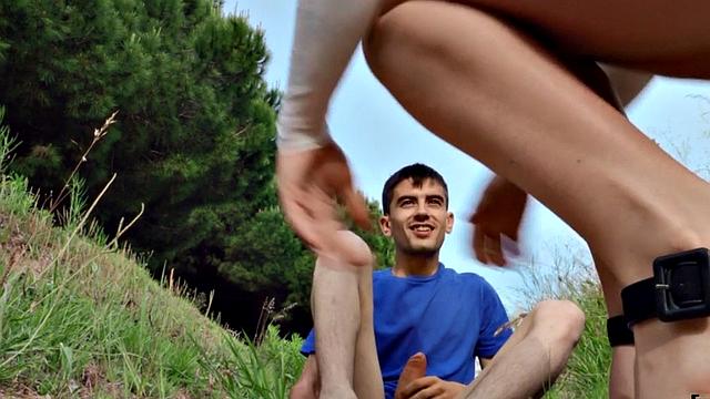 Amateur tattooed and pierced babe rides cock outdoor