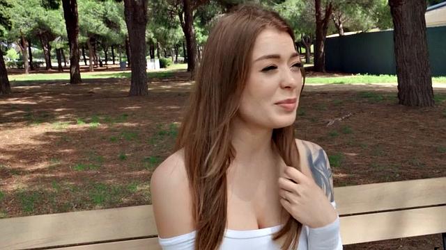 Amateur tattooed and pierced babe rides cock outdoor