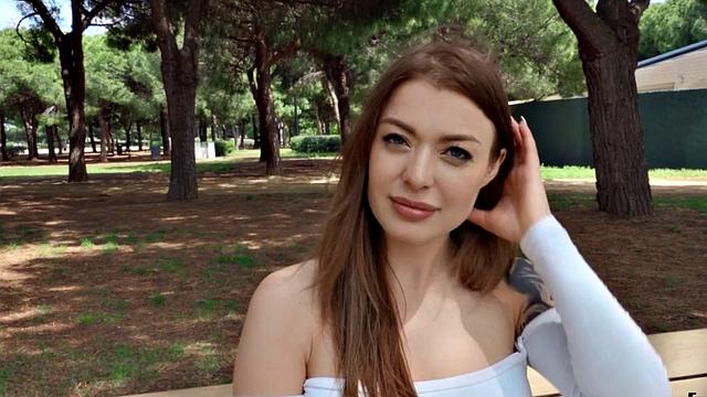 Amateur tattooed and pierced babe rides cock outdoor