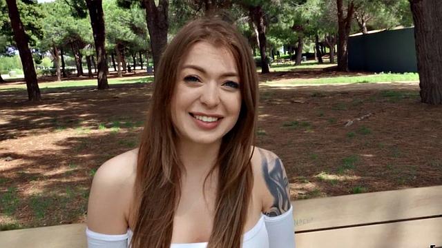 Amateur tattooed and pierced babe rides cock outdoor