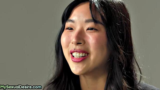 Asian hairy petite fingerfucking solo