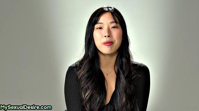 Asian hairy petite fingerfucking solo