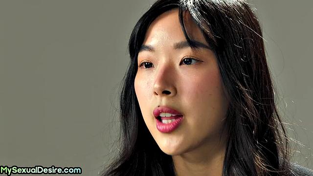 Asian hairy petite fingerfucking solo