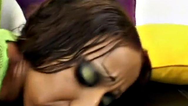 Watch this Ebony teen in high heels get her pussy drilled hard and smile with pleasure