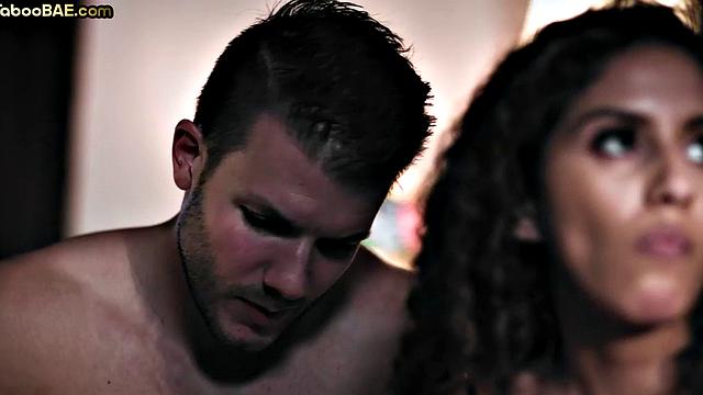 Big-titted babe fucking with lover