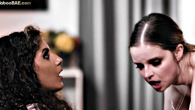 Big-titted babe fucking with lover