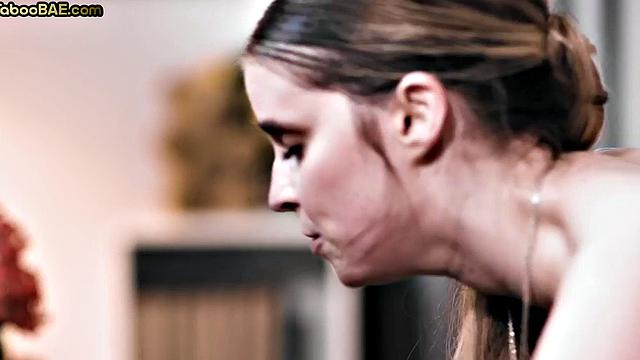 Big-titted babe fucking with lover