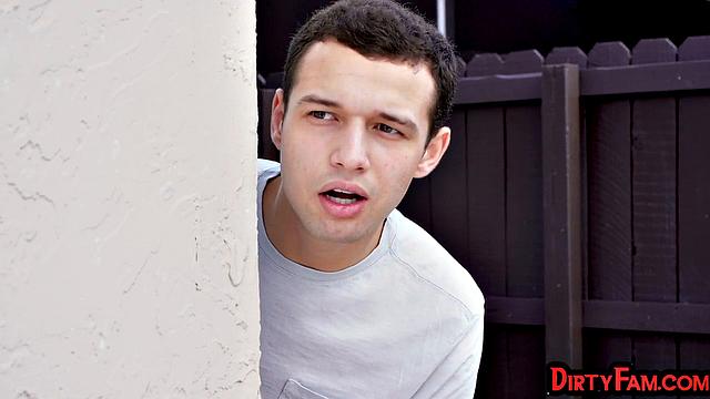 Outdoor threeway with stepmom