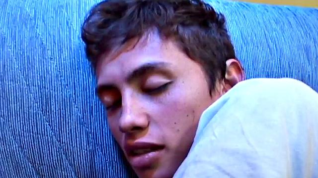 Latin twink assfucked till cumshot in voyeur sex
